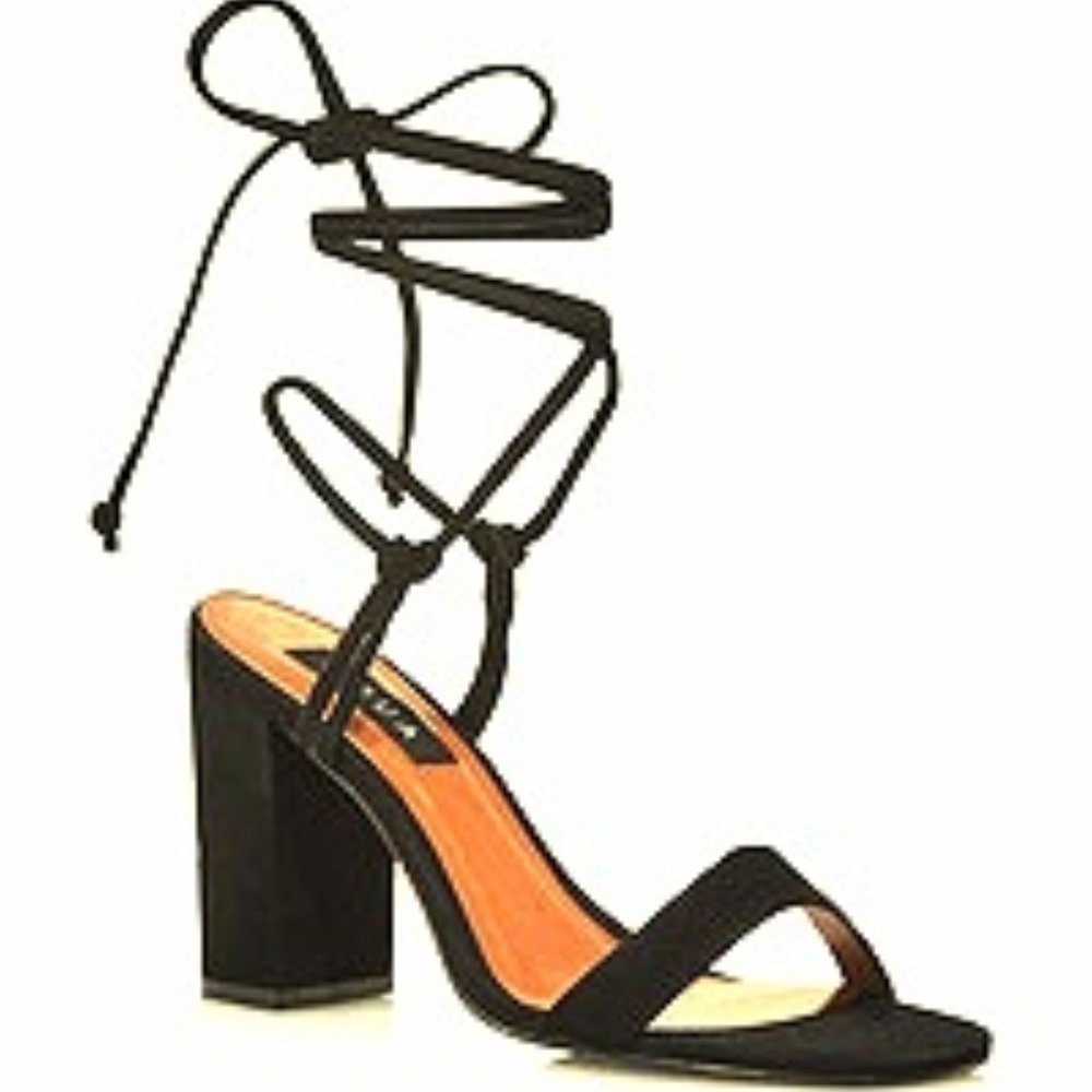 Aqua Women's Kenzo Open Toe Nubuck Heel Sandals